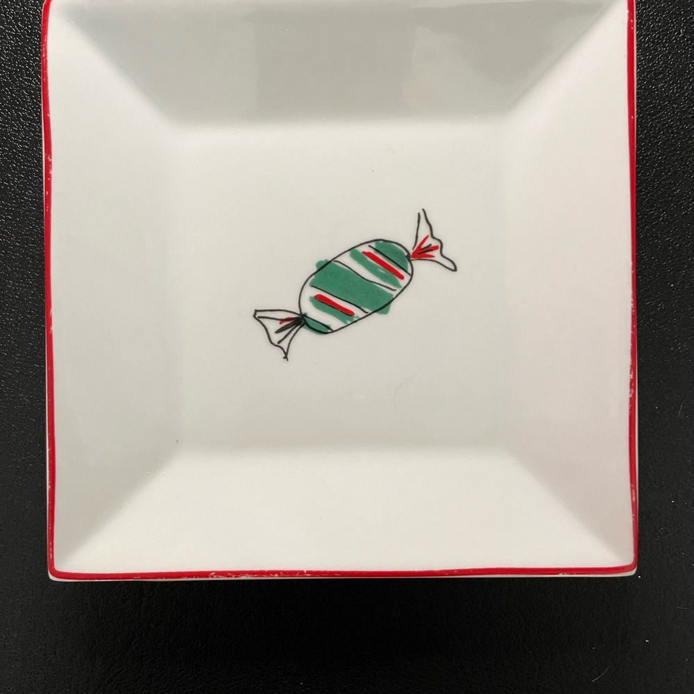 Kohl's Festive Candy Design Square Plate - Red and Green